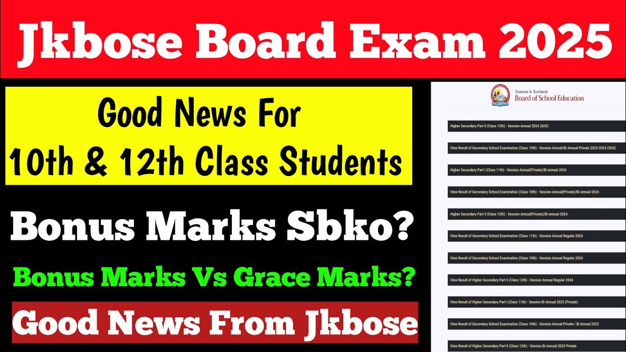 Good news: for students who passed JK 10th Board