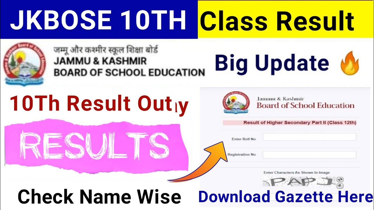 JKBOSE Class 10th Result 2025